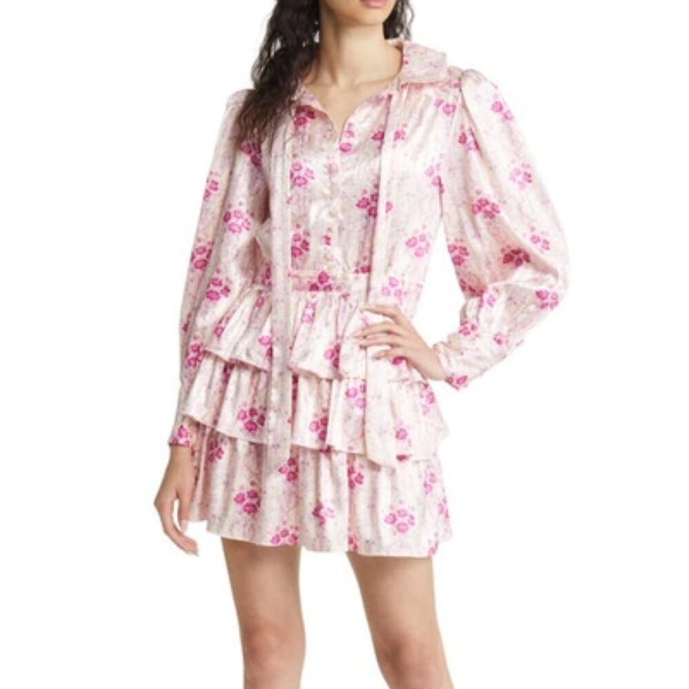 LoveShackFancy Daly Satin Mini Dress Size Small 4